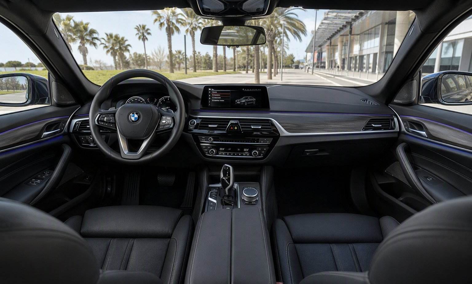 Салон BMW 520d — задний ряд сидений