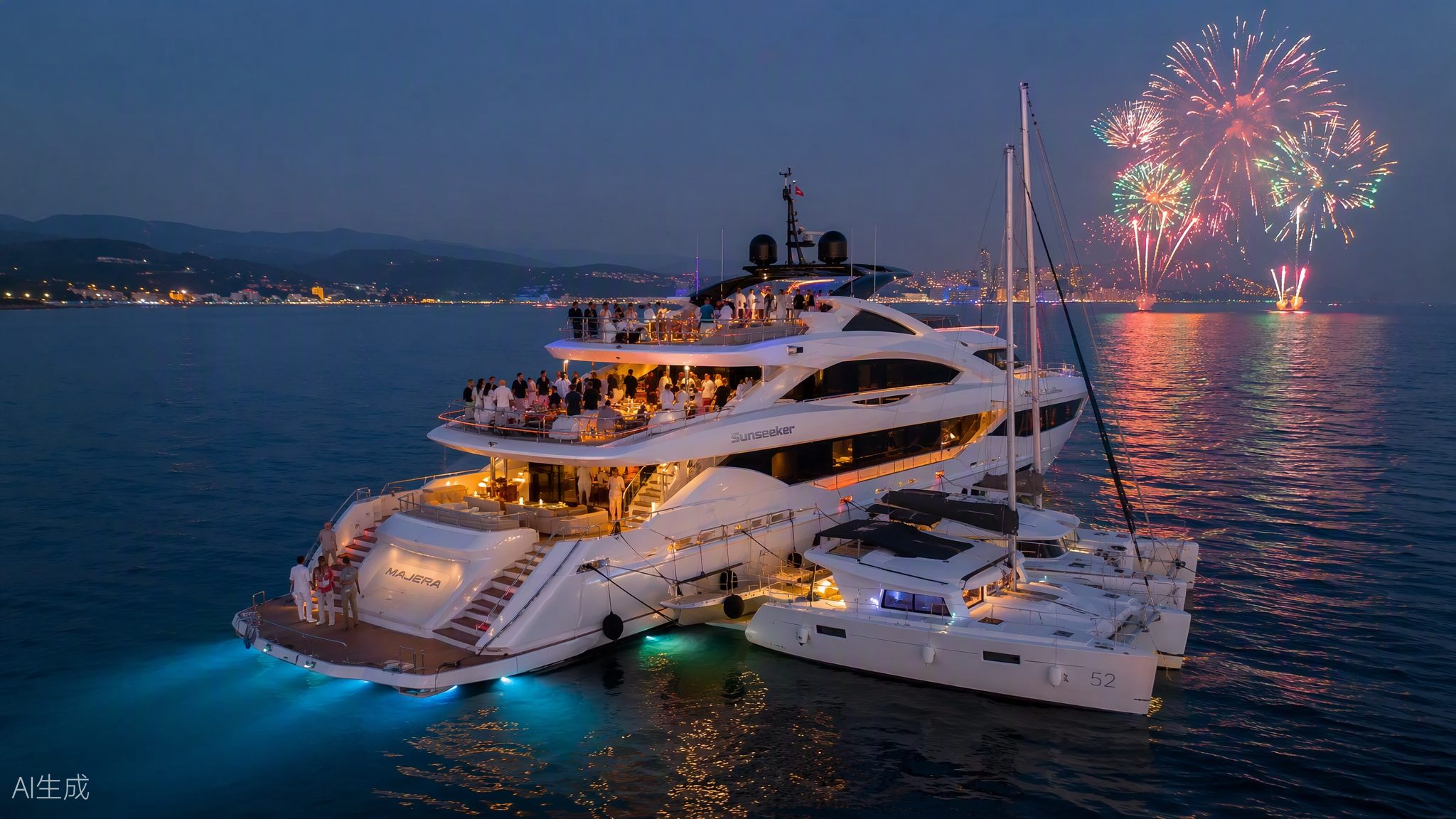 День рождения на Sunseeker 115: 30 гостей, DJ-сет и фейерверк