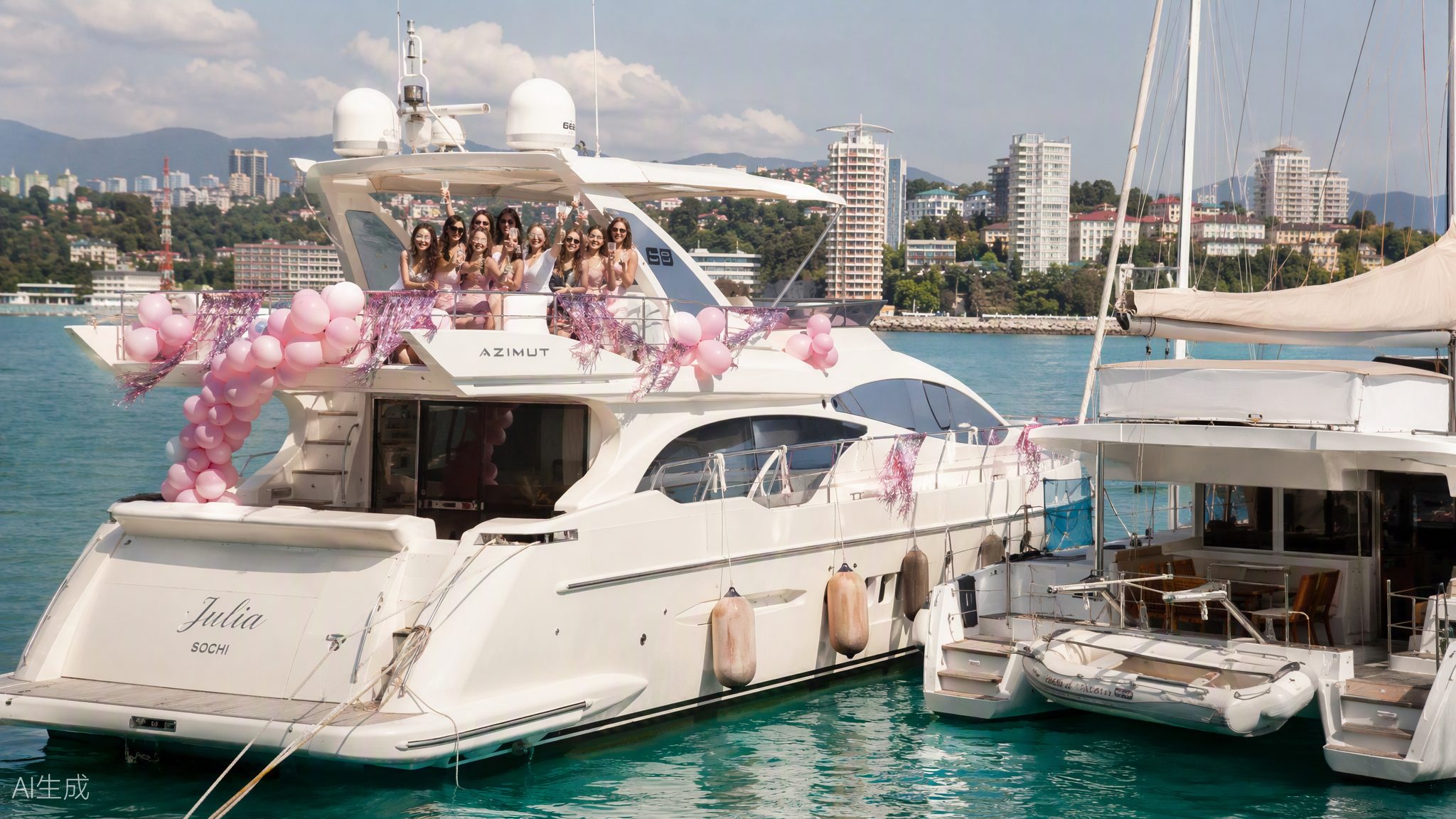 Девичник на Azimut 68 «Тайгер»: 15 подруг, фотограф и шампанское