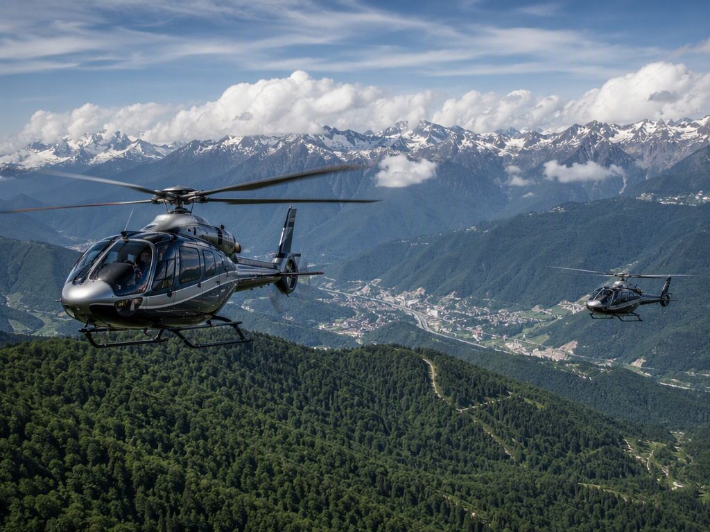 Делегация из Дубая: 2 борта Agusta, Поляна → резиденция