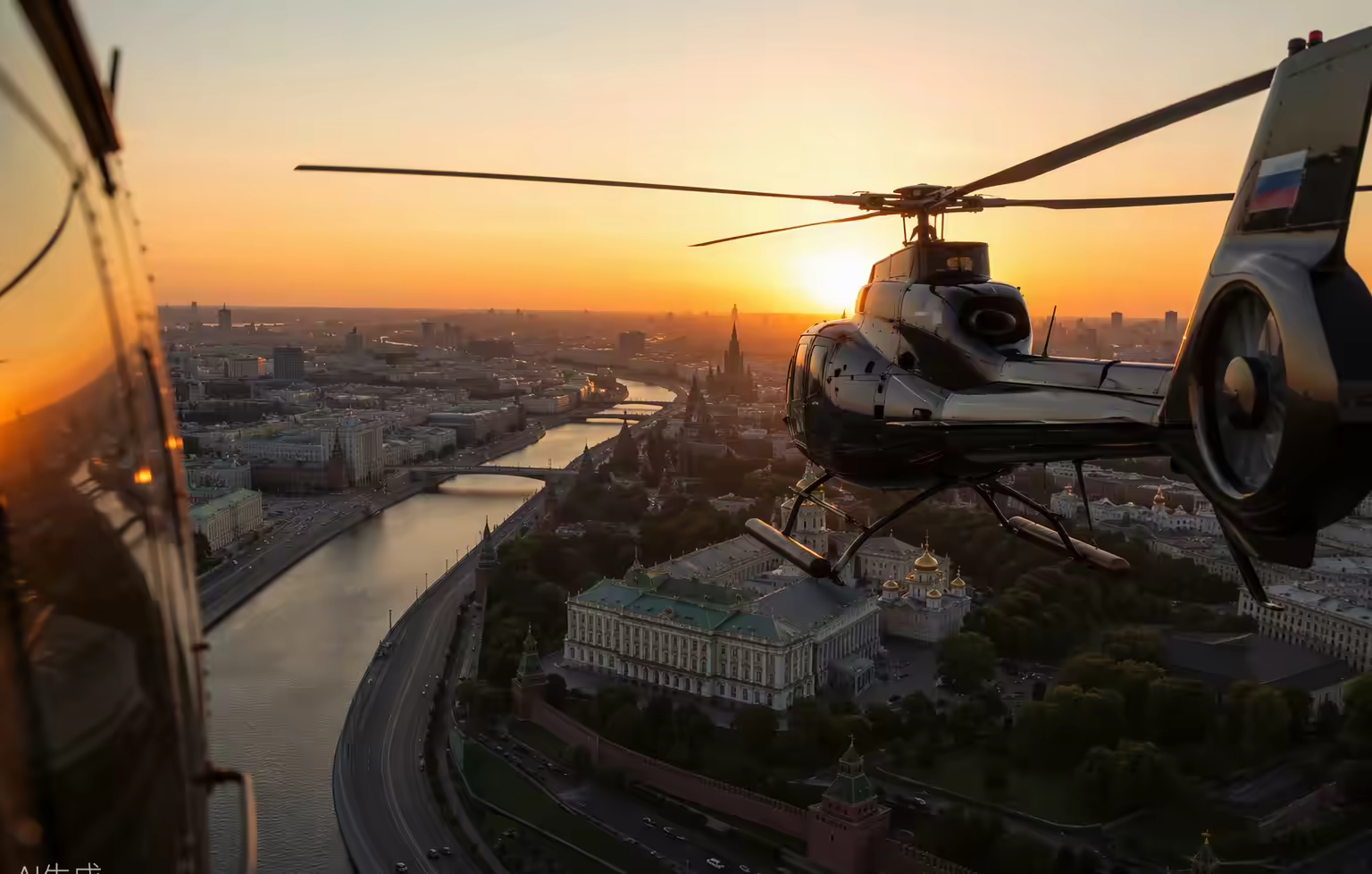 Вертолёт над центром