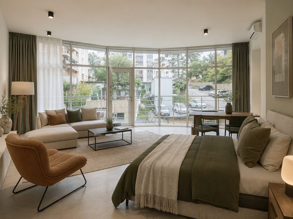 1-к. квартира, 45 м², 2 кровати, Центр — фото 2