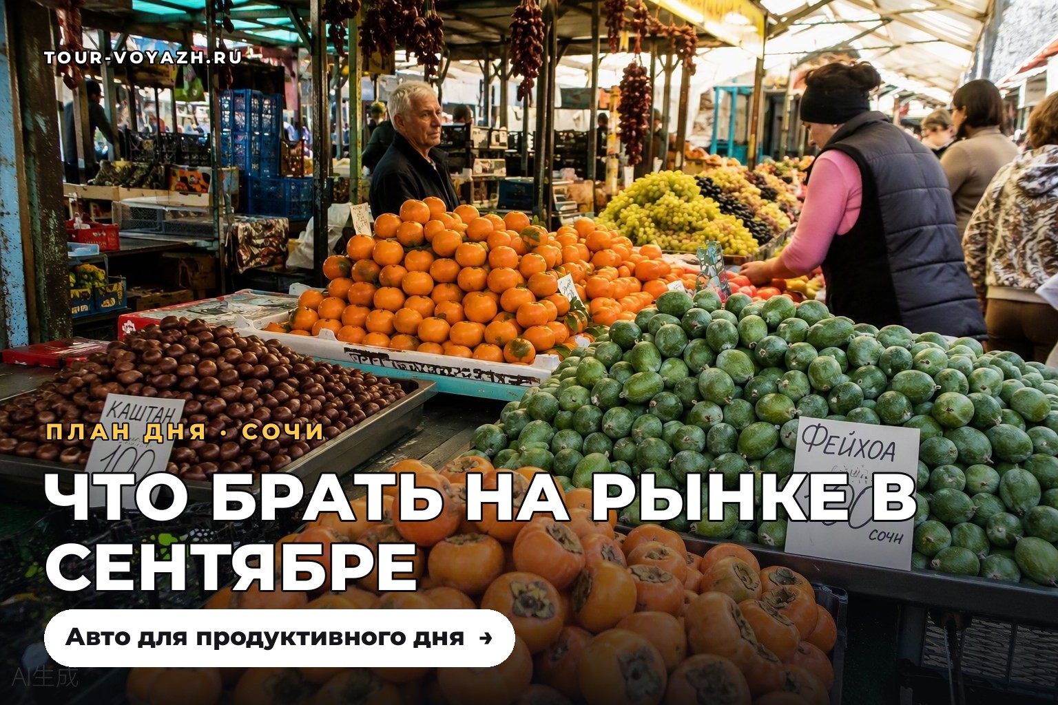 Сентябрь на рынке: хурма, фейхоа и каштаны
