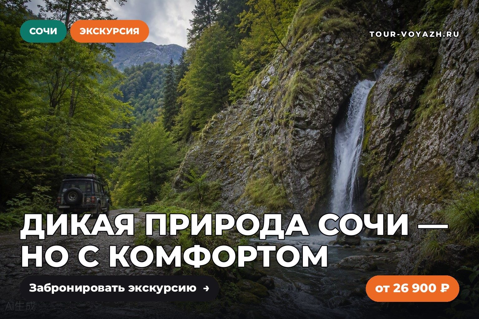 Экскурсия дня: «Дикая природа Сочи» из Красной Поляны