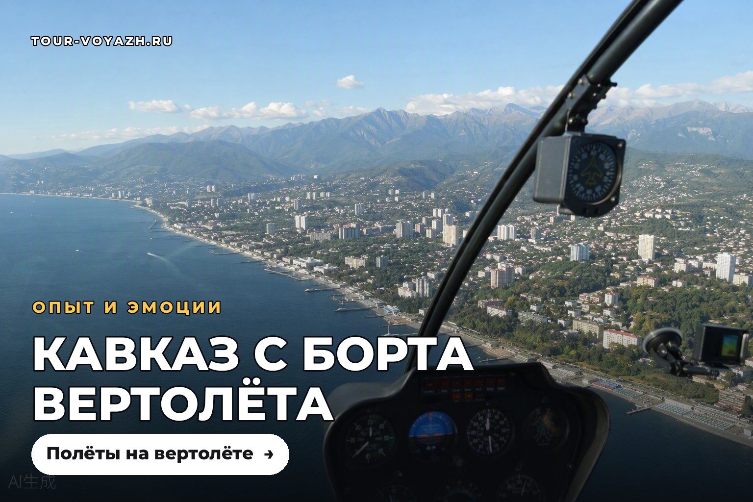 Вертолёт над Кавказом: что видно с борта