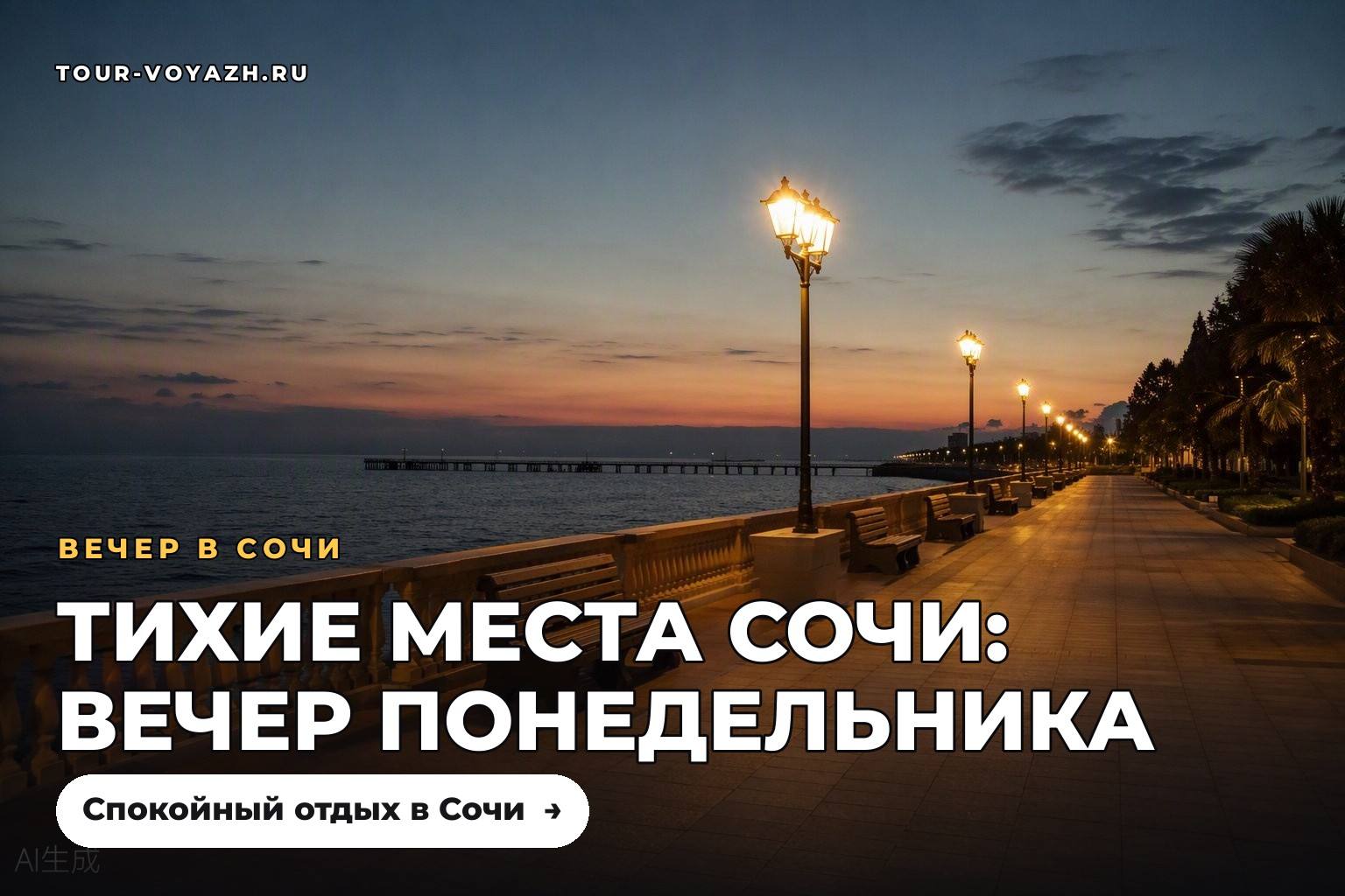 Вечер понедельника: тихие места Сочи