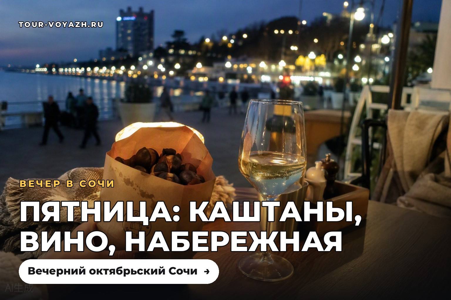 Пятничный вечер: каштаны, вино, набережная